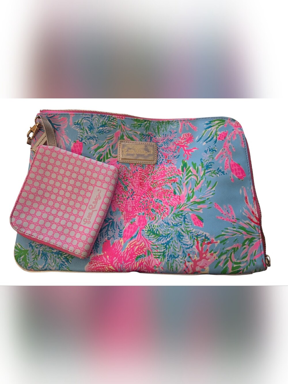 Lilly Pulitzer Tech Pouch Set in the "Cay to My Heart" Coastal Grandma Print
